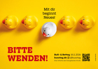 Plakat Buss- und Bettag mit Schwimmenten