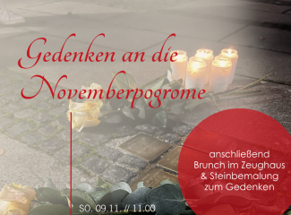 Plakat zum Gedenken an die Novemberpogrome 