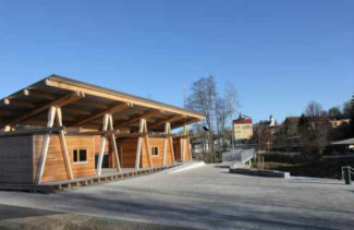 Der neue Marktplatz im Kurpark von Spiegelau