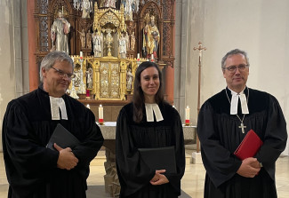 Pfarrer Leist-Bemmann, Pfarrerin Alexandra Popp und Dekan Jochen Wilde